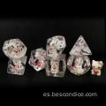 Bescon DND DND HELLOKITTY DICE Set, juego de dados de D&D poliédrico translúcido gigante de 7pcs Cat, mazmorras de gran tamaño y dragones dados